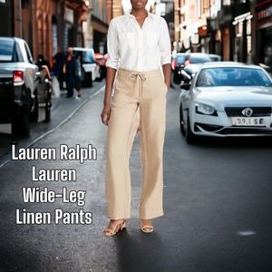 Lauren Ralph Lauren Wide-Leg Linen Pants